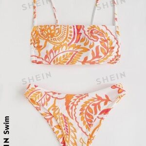SHEIN Bikini Set - Orange/Red Floral